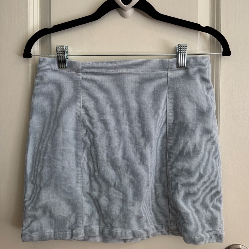Blue Corduroy Mini Skirt